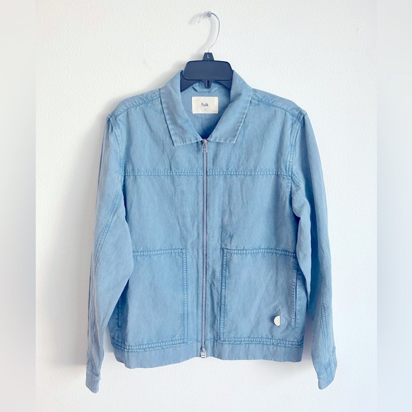 Folk Raft Cotton-Linen Zip Up Jacket - Picture 4 of 7